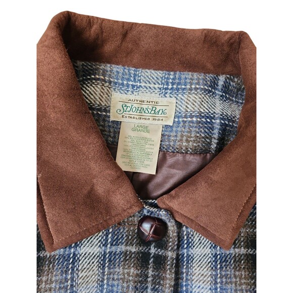 St. John's Bay Vintage Barn Chore Coat Womens Large Plaid  90s Grunge - Picture 5 of 8